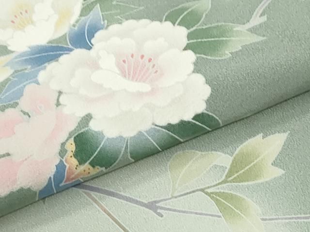 平和屋着物●本加賀友禅作家　南克治　訪問着　枝花文　暈し染め　正絹　逸品　CABM4584yc