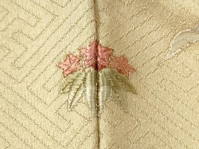 平和屋着物●中国三大刺繍　スワトウ刺繍　訪問着　芝草地紙牡丹花車文　暈し染め　金彩　正絹　逸品　CABM4588yc