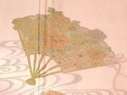 平和屋着物●中国三大刺繍 スワトウ刺繍 総刺繍 訪問着 流水扇面牡丹花文 暈し染め 金彩 やまと誂製 正絹 逸品 未使用 CABM4593yc