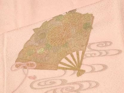 平和屋着物●中国三大刺繍 スワトウ刺繍 総刺繍 訪問着 流水扇面牡丹花文 暈し染め 金彩 やまと誂製 正絹 逸品 未使用 CABM4593yc