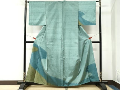 平和屋着物●訪問着　紬地　霞文　正絹　逸品　CABM4594yc