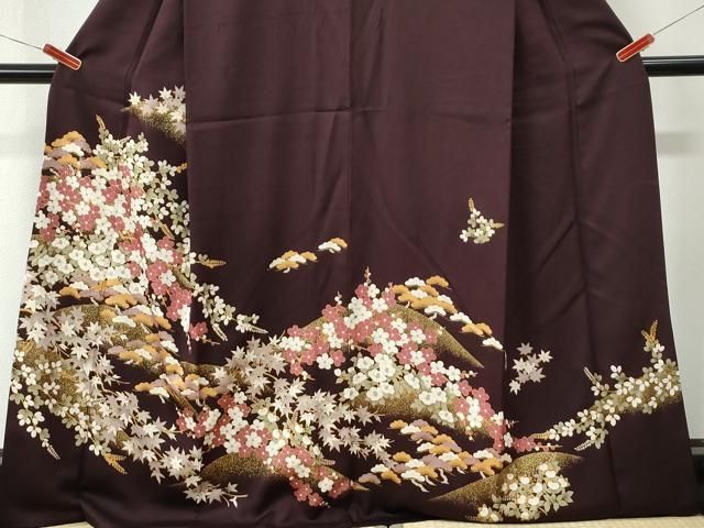 平和屋着物●訪問着　花松文　金彩　正絹　逸品　CABM4601yc