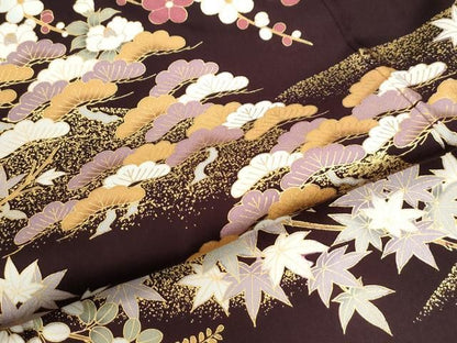平和屋着物●訪問着　花松文　金彩　正絹　逸品　CABM4601yc