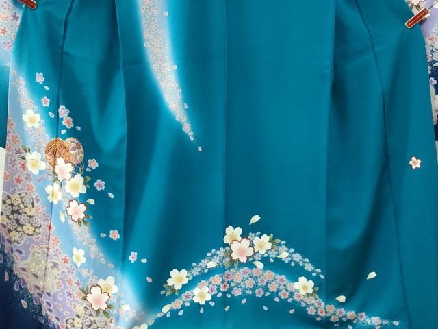 平和屋着物●豪華振袖　駒刺繍　毬舞花文　暈し染め　金彩　正絹　逸品　CABM4602yc