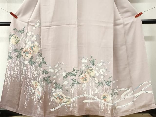 平和屋着物●訪問着　鬘帯雪輪枝垂れ花文　暈し染め　金彩　正絹　逸品　CABM4607yc