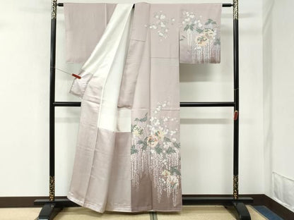 平和屋着物●訪問着　鬘帯雪輪枝垂れ花文　暈し染め　金彩　正絹　逸品　CABM4607yc