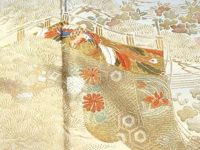 平和屋着物●豪華色留袖　作家物　駒刺繍　霞文鳳凰草花文　暈し染め　金彩　正絹　逸品　CABM4620yc