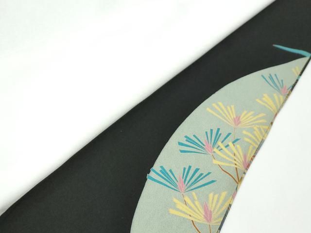 平和屋着物●豪華黒留袖　流水陶器牡丹花文　金彩　正絹　逸品　CABM4621yc