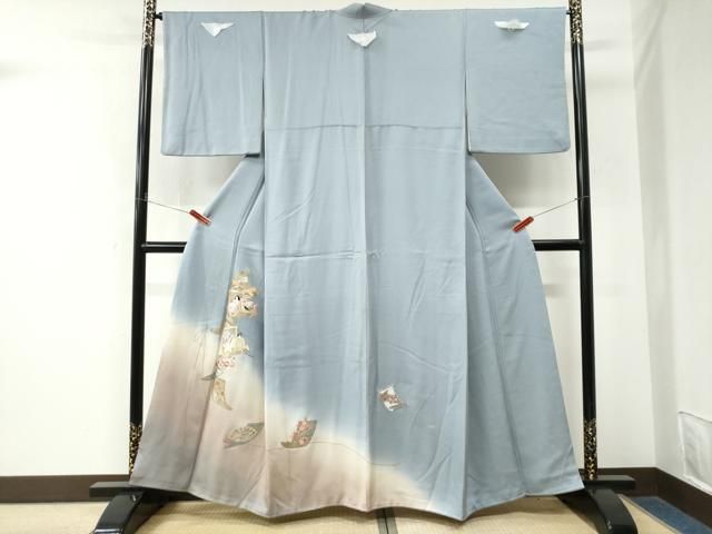 平和屋着物●豪華色留袖　刺繍　短冊人物檜扇吉祥花文　暈し染め　金彩　正絹　逸品　CABM4623yc