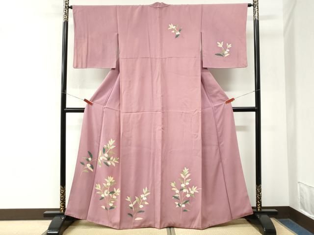 平和屋着物●本加賀友禅作家　成竹登茂男　訪問着　枝花文　正絹　逸品　CABM4628yc