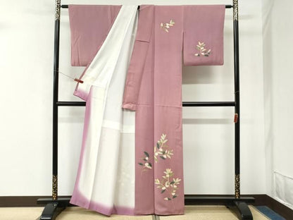平和屋着物●本加賀友禅作家　成竹登茂男　訪問着　枝花文　正絹　逸品　CABM4628yc