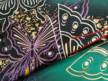 平和屋着物●豪華振袖　舞蝶文　暈し染め　金彩　正絹　逸品　CABM4632yc