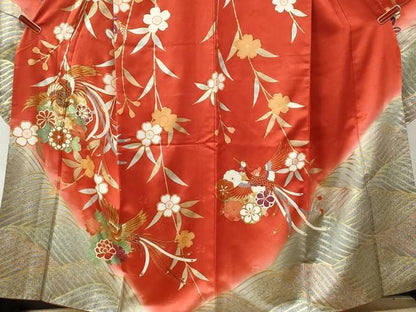 平和屋着物●豪華振袖　鳳凰草花文　暈し染め　金彩　正絹　逸品　CABM4633yc