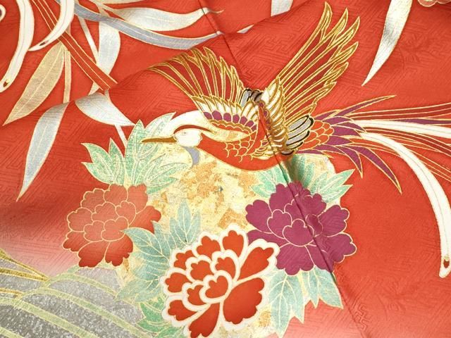 平和屋着物●豪華振袖　鳳凰草花文　暈し染め　金彩　正絹　逸品　CABM4633yc