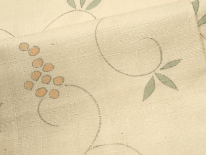 平和屋着物●訪問着　紬地　手描き　葡萄花唐草文　正絹　逸品　CABM4641yc