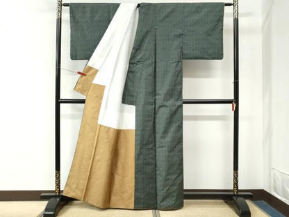 平和屋着物●本場大島紬　7マルキ　十字絣　正絹　逸品　CABM4644yc