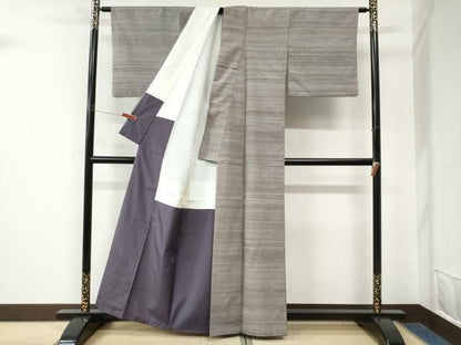 平和屋着物●上質な紬　霞文　正絹　逸品　CABM4646yc