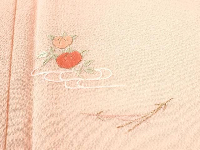 平和屋着物●訪問着　総刺繍　溢れ松葉　橘　暈し染め　金糸　鬼しぼ縮緬　正絹　逸品　未使用　CABM4648yc