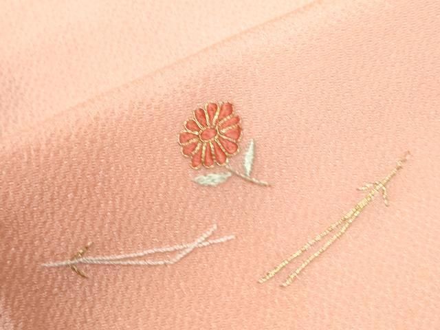 平和屋着物●訪問着　総刺繍　溢れ松葉　橘　暈し染め　金糸　鬼しぼ縮緬　正絹　逸品　未使用　CABM4648yc