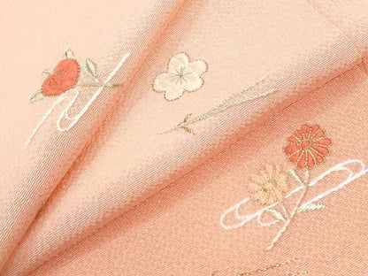 平和屋着物●訪問着　総刺繍　溢れ松葉　橘　暈し染め　金糸　鬼しぼ縮緬　正絹　逸品　未使用　CABM4648yc