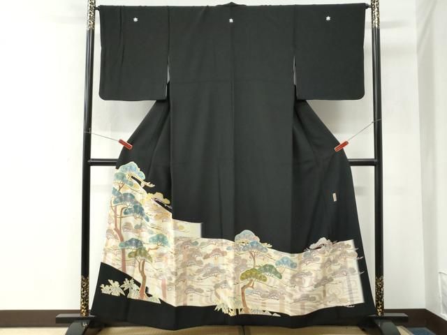 平和屋着物●本加賀友禅作家　中町博志　黒留袖　枝花文　正絹　逸品　CABM4653yc