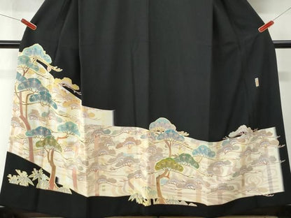 平和屋着物●本加賀友禅作家　中町博志　黒留袖　枝花文　正絹　逸品　CABM4653yc