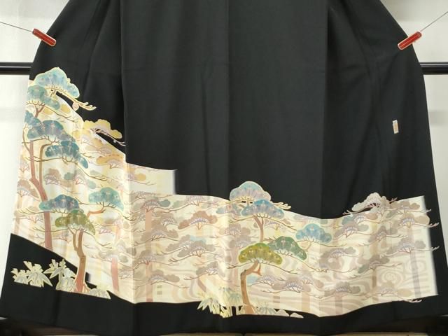 平和屋着物●本加賀友禅作家　中町博志　黒留袖　枝花文　正絹　逸品　CABM4653yc