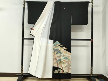 平和屋着物●本加賀友禅作家　中町博志　黒留袖　枝花文　正絹　逸品　CABM4653yc