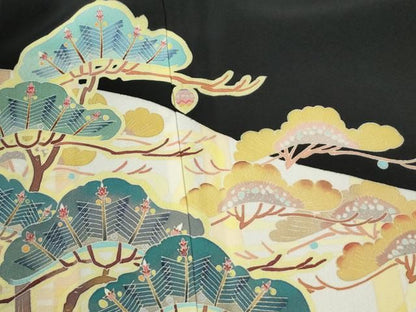 平和屋着物●本加賀友禅作家　中町博志　黒留袖　枝花文　正絹　逸品　CABM4653yc