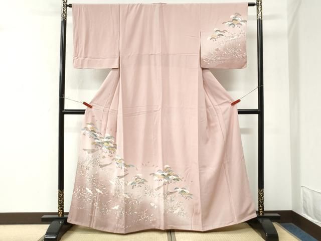 平和屋着物●訪問着　飛鶴浜松舟文　暈し染め　正絹　逸品　CABM4654yc