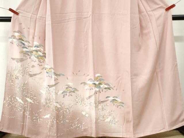 平和屋着物●訪問着　飛鶴浜松舟文　暈し染め　正絹　逸品　CABM4654yc