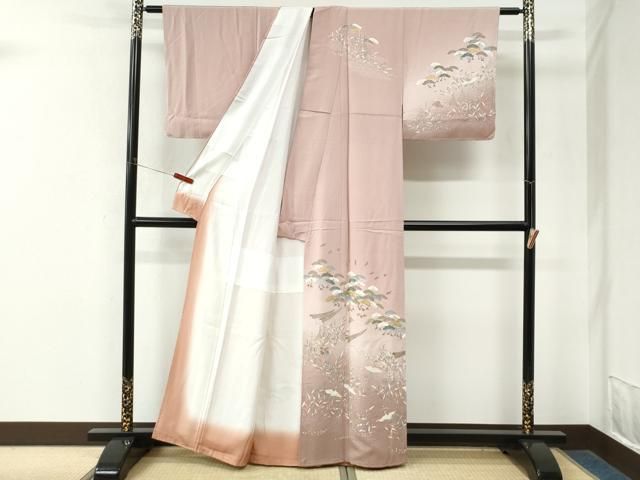 平和屋着物●訪問着　飛鶴浜松舟文　暈し染め　正絹　逸品　CABM4654yc