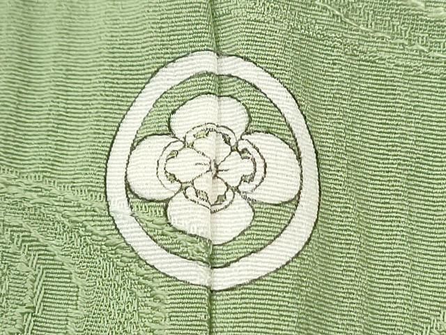 平和屋着物●上質な色無地　流水地紋　苗色　正絹　逸品　未使用　CABM4656yc