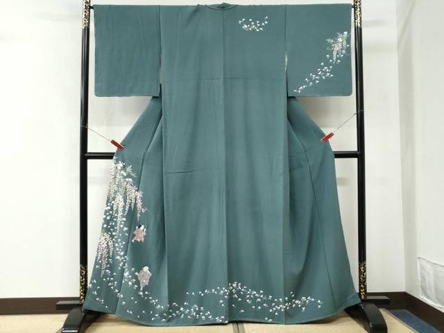 平和屋着物●訪問着　友禅　童子枝垂れ花文　正絹　逸品　CABM4658yc