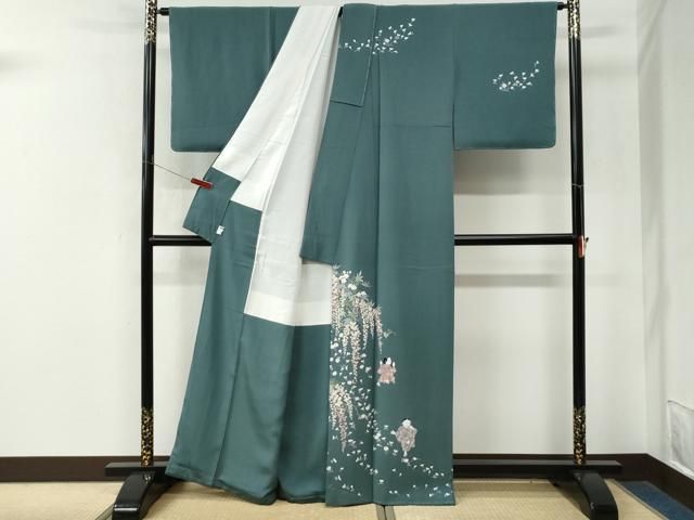 平和屋着物●訪問着　友禅　童子枝垂れ花文　正絹　逸品　CABM4658yc