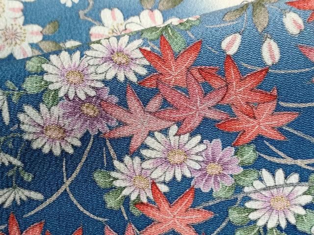 平和屋着物●豪華振袖　尾長鳥牡丹花文　暈し染め　金彩　鬼しぼ縮緬　正絹　逸品　CABM4662yc