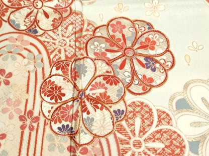 平和屋着物●豪華振袖　駒刺繍　舞花文　暈し染め　金彩　正絹　逸品　CABM4664yc