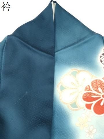 平和屋着物●豪華振袖　駒刺繍　舞花文　暈し染め　金彩　正絹　逸品　CABM4664yc
