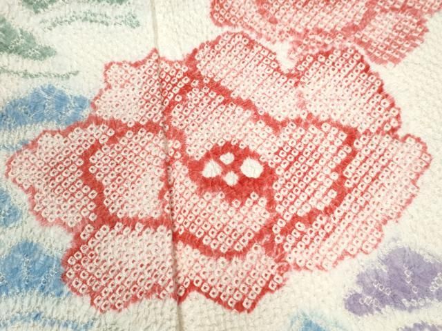平和屋着物●豪華振袖　総絞り　牡丹飛鶴丸文　正絹　逸品　CABM4673yc