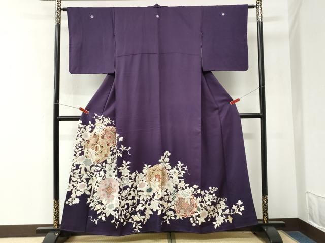 平和屋着物●豪華色留袖　葡萄花唐草文　金彩　正絹　逸品　CABM4676yc