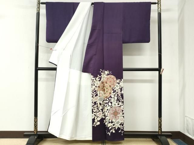 平和屋着物●豪華色留袖　葡萄花唐草文　金彩　正絹　逸品　CABM4676yc