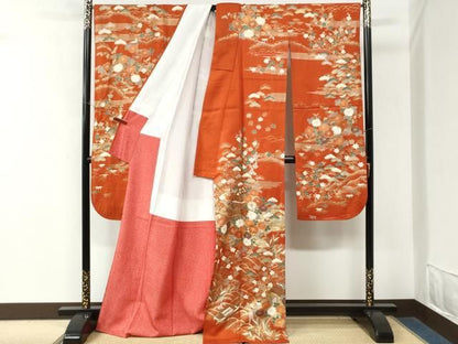 平和屋着物●豪華振袖　駒刺繍　浜松風景文　金彩　正絹　逸品　CABM4679yc