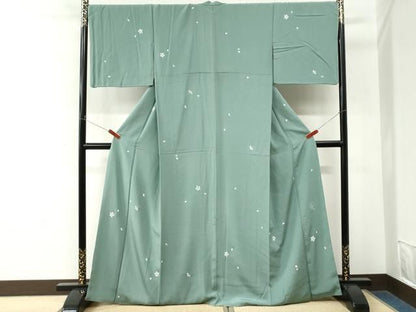 平和屋着物●上質な小紋　舞桜文　正絹　逸品　CABM4683yc