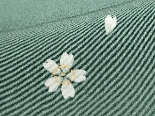 平和屋着物●上質な小紋　舞桜文　正絹　逸品　CABM4683yc