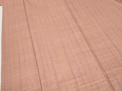 平和屋着物●上質な紬　格子　正絹　逸品　CABM4684yc