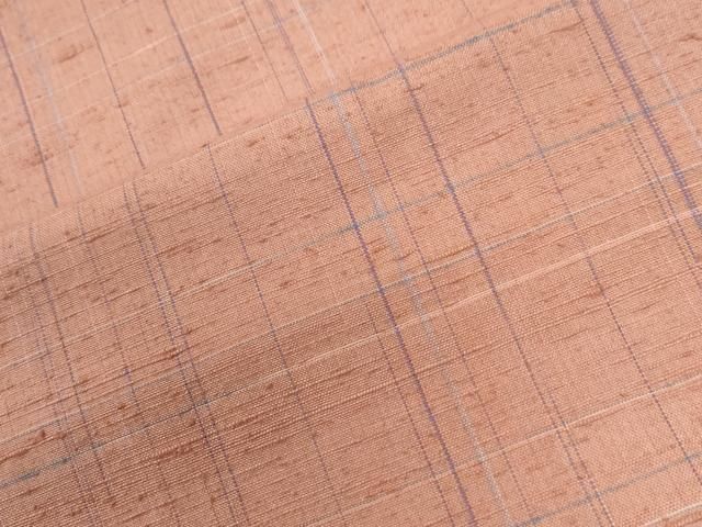 平和屋着物●上質な紬　格子　正絹　逸品　CABM4684yc