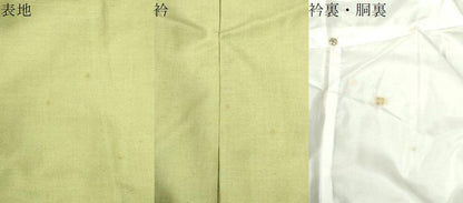 平和屋着物●結城紬　色無地　若苗色　正絹　逸品　CABM4688yc