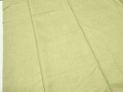 平和屋着物●結城紬　色無地　若苗色　正絹　逸品　CABM4688yc