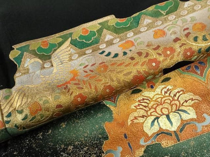 平和屋着物●ちぎり絵女流作家　谷口妙絵　黒留袖　古典愛蔵　暈し染め　金彩　正絹　逸品　CABM4690yc