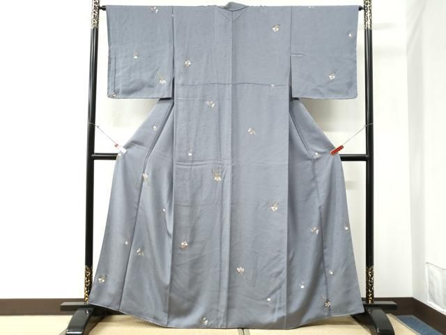平和屋着物●上質な小紋　草花文　金彩　正絹　逸品　CABM4691yc